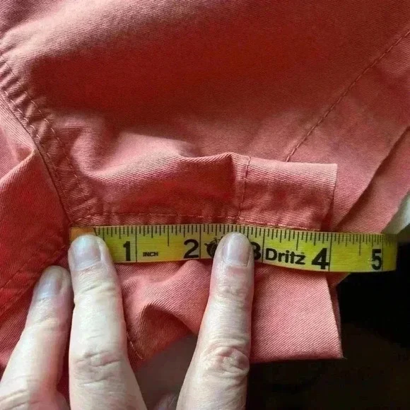 LOFT The Washed Twill Shorts Womens size 8 coral gentle pre-worn. 4” Inseam. - Picture 5 of 6